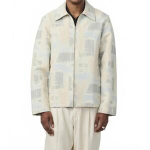 NEW NN07 ivan jacquard jacket in ashley blue